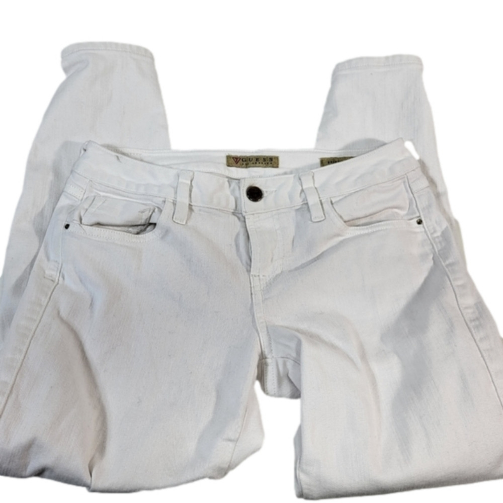 Guess Jeans White Britney Cropped Denim Jeans